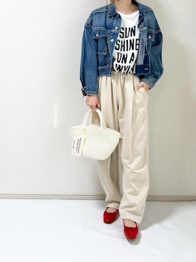 「スウェットギャザーパンツ」｜erina さん（レディース・165cm）の冬コーディネート