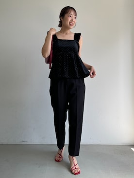 「coca（coca）（コカ）のアイテム（スラックス）」を使った、cocaさん（レディース・160cm）の夏コーディネート