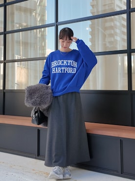 「アイテム（ノーカラージャケット）」を使った、cocaさん（レディース・162cm）の冬コーディネート