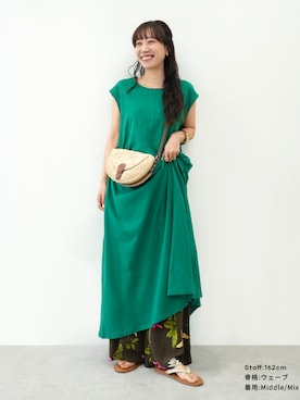 「coca（coca）（コカ）のレーヨンボタニカル柄パンツ（その他パンツ、その他）」を使った、cocaさん（レディース・160cm）の夏コーディネート