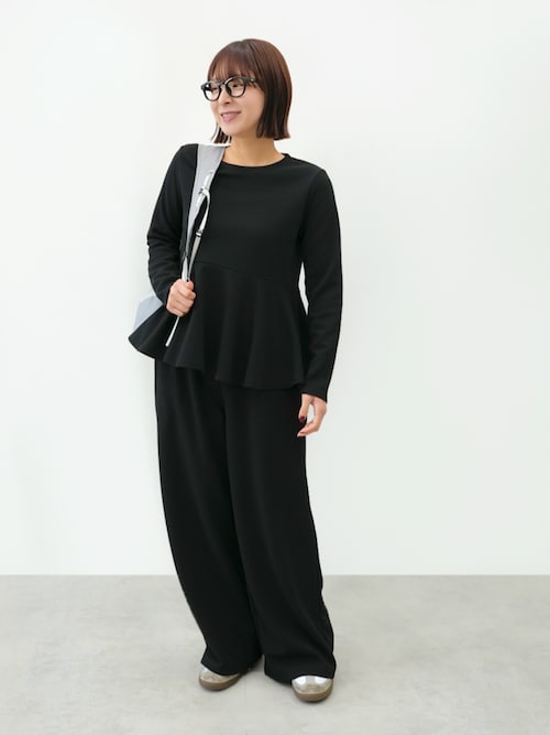 セール】エンボス加工ウエストシャーリングワイドパンツ（その他パンツ