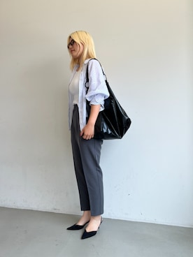 「coca（coca）（コカ）のアイテム（スラックス）」を使った、cocaさん（レディース・170cm）の夏コーディネート