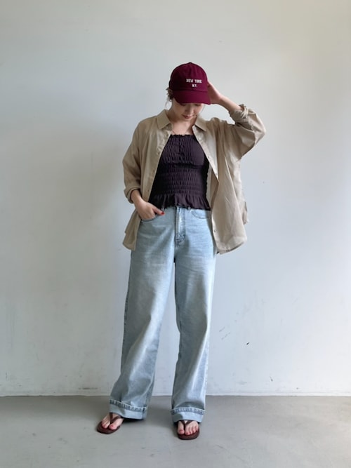 サマーデニムロールアップパンツ/接触冷感