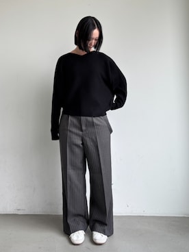 「アイテム（オールインワン・サロペット、グレー系）」を使った、cocaさん（レディース・155cm）の秋コーディネート