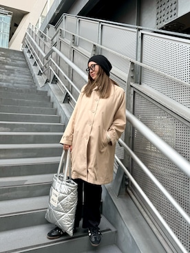 「BELLUNA（ベルーナ）のアイテム（ジャケット/アウター）」を使った、makiさん（レディース・163cm）の春コーディネート