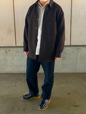 「ペインターパンツ」｜「アイテム（その他アウター）」を使った、HIROさん（メンズ・174cm）の冬コーディネート