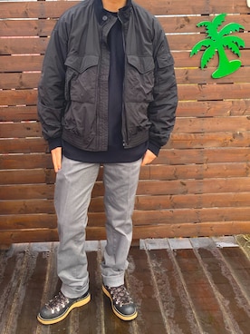 「ジーユー」｜HIROさん（メンズ・174cm）の冬コーディネート