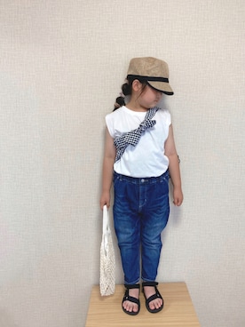 「アイテム（帽子）」を使った、koharu☺︎さん（キッズ・120cm）の夏コーディネート