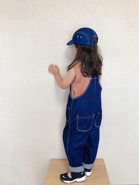 「ローリーズファーム(LOWRYS FARM)」｜「アイテム（サロペット/オーバーオール）」を使った、koharu☺︎さん（キッズ・120cm）の夏コーディネート