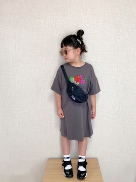 「BIG FIELD（ビッグフィールド）のアイテム（ワンピース/ドレス）」を使った、koharu☺︎さん（キッズ・120cm）の夏コーディネート