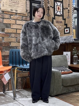 「niko and ...」｜「アイテム（ブルゾン）」を使った、むーちゃんさん（レディース・146cm）の冬コーディネート