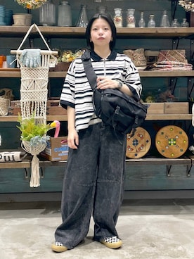 「アイテム（ポロシャツ）」を使った、むーちゃんさん（レディース・146cm）の夏コーディネート