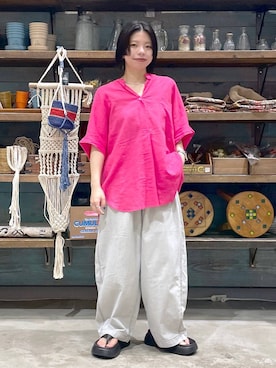 アソートタックコクーンワイドパンツを使った人気ファッション