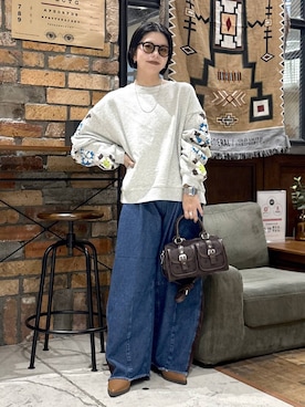 「アイテム（スウェット）」を使った、むーちゃんさん（レディース・146cm・20代）の秋コーディネート
