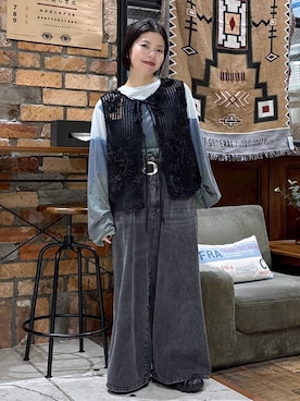 「アイテム（ベスト）」を使った、むーちゃんさん（レディース・146cm）の夏コーディネート