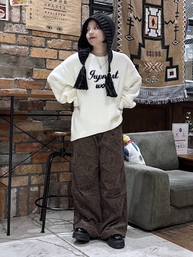 「アイテム（ニットキャップ/ビーニー）」を使った、むーちゃんさん（レディース・146cm・20代）の秋コーディネート