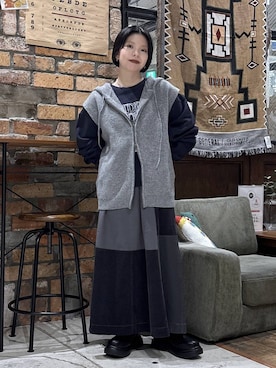 「アイテム（スウェット）」を使った、むーちゃんさん（レディース・146cm・20代）の秋コーディネート