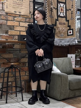 「アイテム（チュニック）」を使った、むーちゃんさん（レディース・146cm）の秋コーディネート