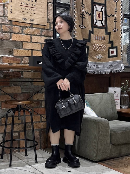 セール】ニットフリルチュニックワンピース（チュニック）｜niko and