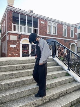 「ショート丈ジャケット」｜「アイテム（ジャケット/アウター）」を使った、湯さん（メンズ・172cm）の秋コーディネート