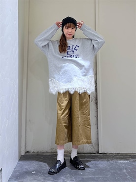 「niko and...（ニコアンド）のアイテム（ニットキャップ/ビーニー）」を使った、みさきまるさん（レディース・160cm）の秋コーディネート