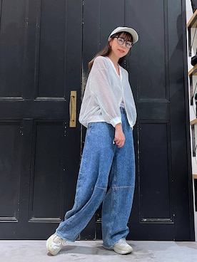 「アイテム（帽子）」を使った、みさきまるさん（レディース・160cm・30代）の夏コーディネート