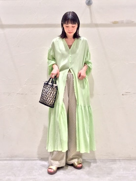 「ニコアンド」｜「アイテム（ワンピース）」を使った、みさきまるさん（レディース・160cm）の夏コーディネート