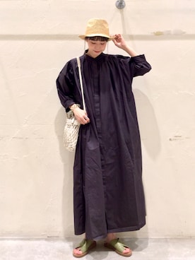 「ニコアンド」｜「アイテム（ワンピース）」を使った、みさきまるさん（レディース・160cm）の秋コーディネート