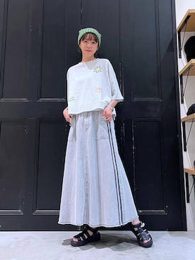 「アイテム（帽子）」を使った、みさきまるさん（レディース・160cm・30代）の夏コーディネート