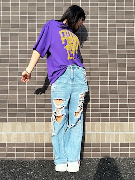「PUMA（プーマ）のPUMA プーマ ウィメンズ コート ラリー SKYE スニーカー（スニーカー、ホワイト系）」を使った、hamhamさん（レディース・154cm）の春コーディネート