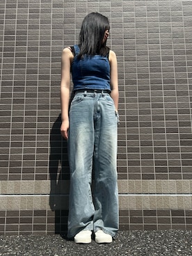 「PUMA（プーマ）のPUMA プーマ ウィメンズ コート ラリー SKYE スニーカー（スニーカー、ホワイト系）」を使った、hamhamさん（レディース・154cm）の春コーディネート