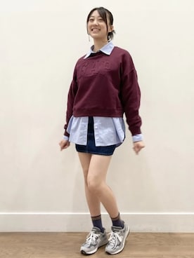 「アイテム（デニムスカート）」を使った、GapJapanさん（レディース・170cm）の秋コーディネート