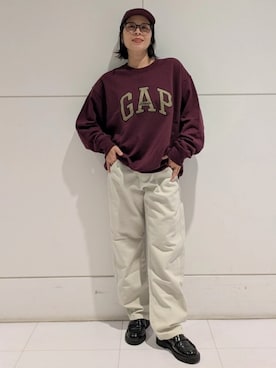 「GAP（ギャップ）のアイテム」を使った、GapJapanさん（レディース・163cm）の秋コーディネート