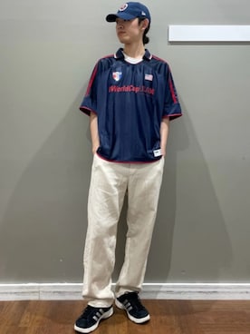 「GAP（ギャップ）のアイテム（トップス）」を使った、GapJapanさん（メンズ・182cm）の夏コーディネート