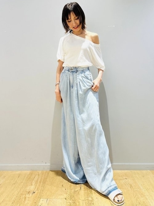 【PWA】　デニムトラウザーパンツ PWA 《LOOSE DENIM TROUSERS》 IVORY (@moves__tyo limited
