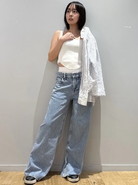 「白タンク」｜GapJapanさん（レディース・160cm）の夏コーディネート