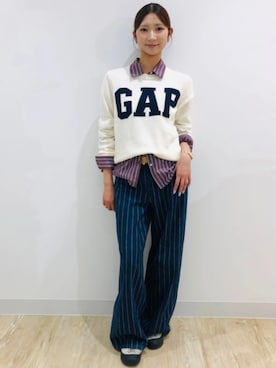 「GAP（ギャップ）のアイテム（トップス）」を使った、GapJapanさん（レディース・170cm）の秋コーディネート