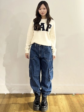 「GAP（ギャップ）のアイテム」を使った、GapJapanさん（レディース・158cm）の夏コーディネート