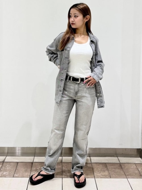 Gapロゴ入り リブ クロップド スクープネック タンクトップ