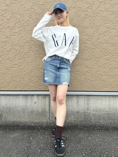 オーバーサイズ GAPロゴ クロップドTシャツ