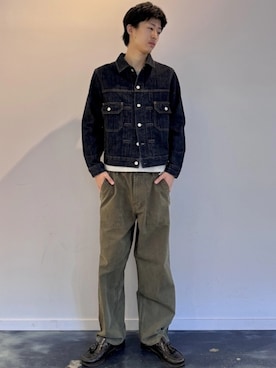 「アイテム（デニムジャケット）」を使った、GapJapanさん（メンズ・180cm）の秋コーディネート