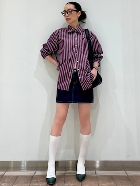 「アイテム（デニムスカート）」を使った、GapJapanさん（レディース・170cm）の夏コーディネート