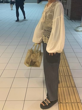 「JEANASIS（ジーナシス）のアイテム（その他トップス）」を使った、Sioさん（レディース・153cm）の秋コーディネート