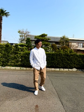 「無印良品（ムジルシリョウヒン）のアイテム（パンツ）」を使った、佳祐さん（メンズ・166cm）の春コーディネート