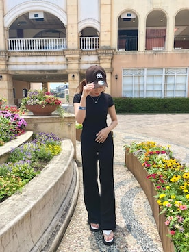 「SNIDEL（スナイデル）のアイテム（キャップ）」を使った、yuiさん（レディース・148cm）の夏コーディネート