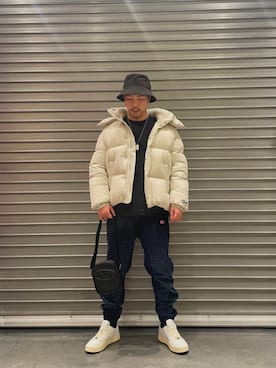 「ディーゼル」｜「アイテム（ダウンジャケット/コート）」を使った、DAISHIさん（メンズ・176cm）の冬コーディネート