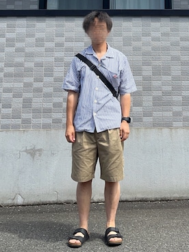 「DANTON（ダントン）のアイテム（トップス）」を使った、PETRUCCIさん（メンズ・160cm）の夏コーディネート