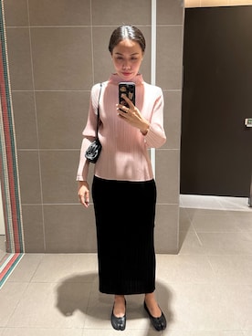 「PLEATS PLEASE（プリーツプリーズ）のアイテム」を使った、薄荷糖さん（レディース・161cm）の春コーディネート