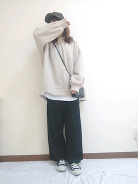 「CONVERSE（コンバース）のconverse（コンバース） ALL STAR OX（オールスターOX）（スニーカー）」を使った、あ やさん（レディース・147cm）の秋コーディネート