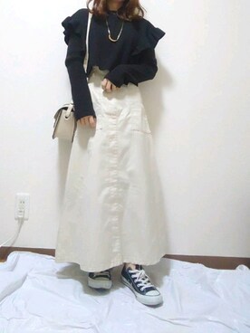 「CONVERSE（コンバース）のconverse（コンバース） ALL STAR OX（オールスターOX）（スニーカー）」を使った、あ やさん（レディース・147cm）の秋コーディネート